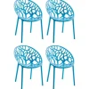CLP Set van 4 Tuinstoel Hope Kunststof - blauw