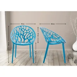 CLP Set van 4 Tuinstoel Hope Kunststof - blauw