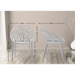 CLP Set van 4 Tuinstoel Hope Kunststof - licht grijs