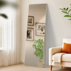 CLP Staande spiegel Benicia vierkant - Glas - goudglans