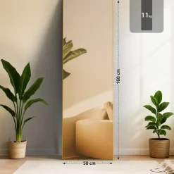 CLP Staande spiegel Benicia vierkant - Glas - goudglans