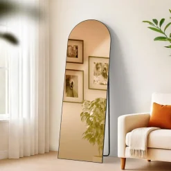 CLP Staande spiegel Moline ovaal - Glas - mat zwart