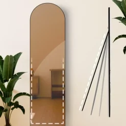 CLP Staande spiegel Moline ovaal - Glas - mat zwart