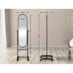 CLP Staande spiegel Nane ovaal - Metaal - zwart