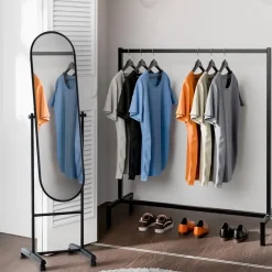 CLP Staande spiegel Nane ovaal - Metaal - zwart