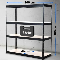 CLP Stellingkast regal Metaal - zwart