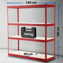 CLP Stellingkast regal Metaal - rood