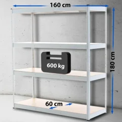 CLP Stellingkast Schwerlastregal Metaal - wit