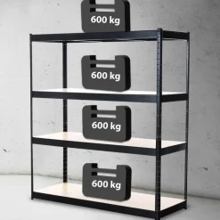 CLP Stellingkast Schwerlastregal Metaal - zwart