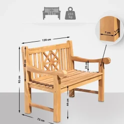 CLP Teakbank Florida 120 cm