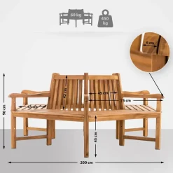 CLP Teakbank Sonja 200 cm
