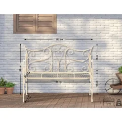 CLP Tuinbank Tara 113 cm - antiek/creme