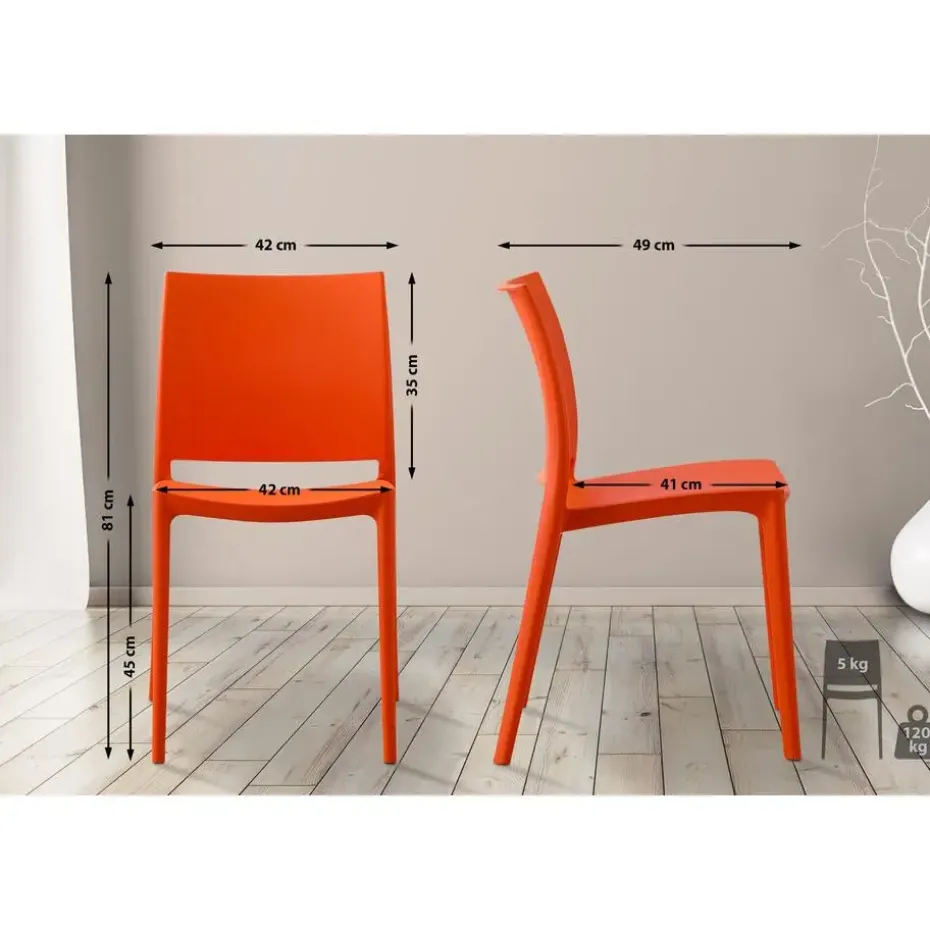 CLP Tuinstoel Meton Kunststof - oranje