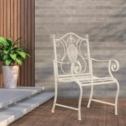 CLP Tuinstoel Punjab Metaal - antiek/creme