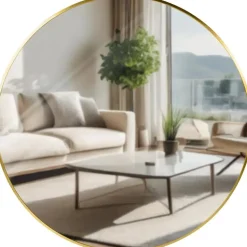 CLP Wandspiegel Elsie rond - Metaal - goudglans - 80cm