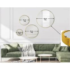 CLP Wandspiegel Elsie rond - Metaal - goudglans - 80cm