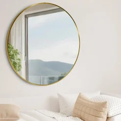 CLP Wandspiegel Elsie rond - Metaal - goudglans - 80cm