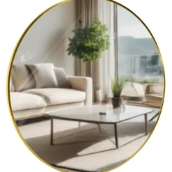 CLP Wandspiegel Elsie rond - Metaal - goudglans - 80cm