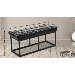 CLP 2-zits Bankje Amun 100 cm - zwart