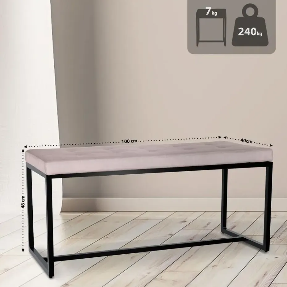 CLP 2-zits Bankje Barci 100 cm - licht grijs