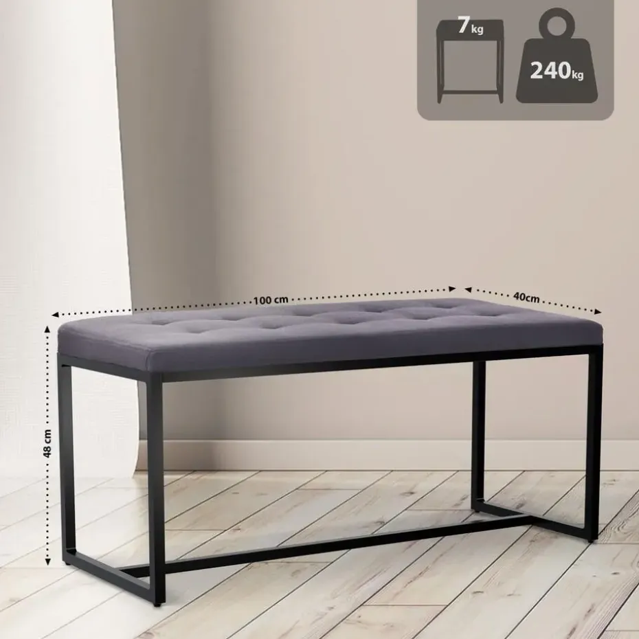 CLP 2-zits Bankje Barci 100 cm - donkergrijs