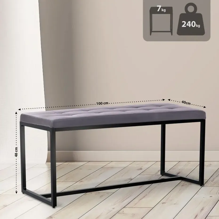 CLP 2-zits Bankje Barci 100 cm - grijs