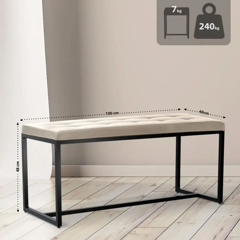 CLP 2-zits Bankje Barci 100 cm - creme