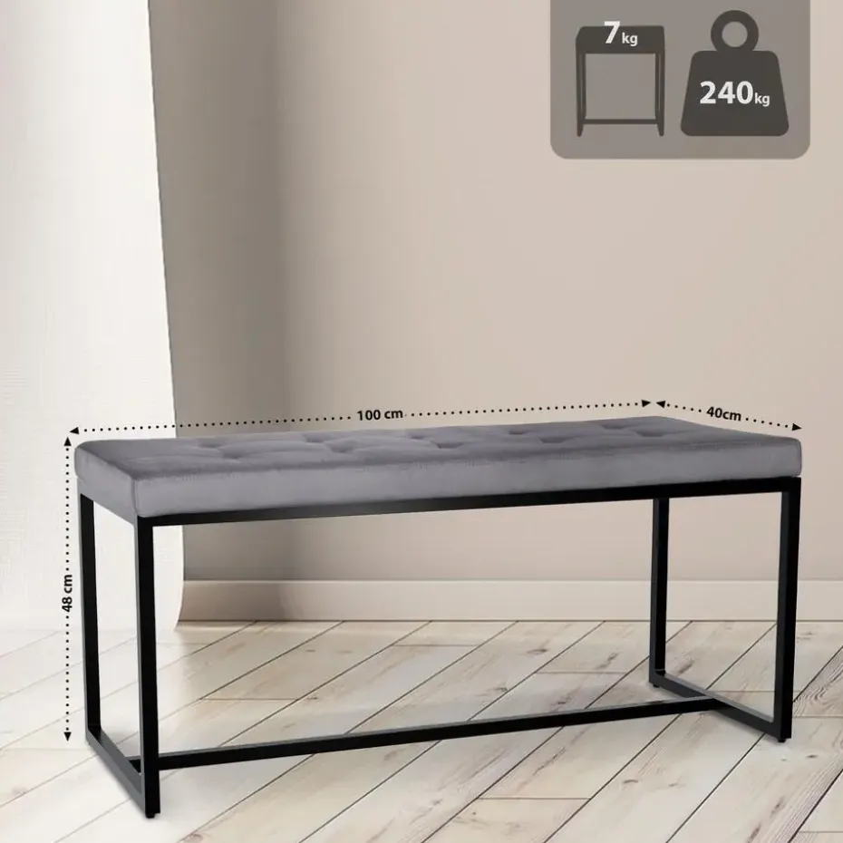 CLP 2-zits Bankje Barci 100 cm - donkergrijs