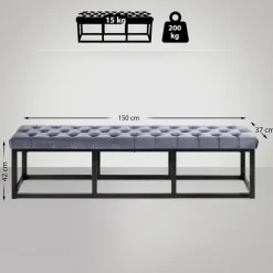 CLP 2-zits Bankje Polson 150 cm - grijs