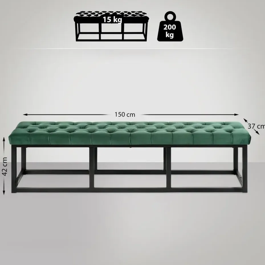 CLP 2-zits Bankje Polson 150 cm - groen