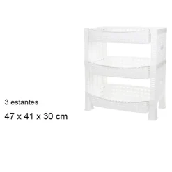 CM keuken opbergrek - 3-laags - wit - kunststof - 47 x 41 x30cm
