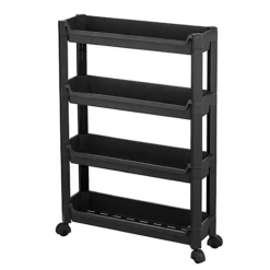 CM keukentrolley - op wieltjes - 4-laags - zwart - kunststof