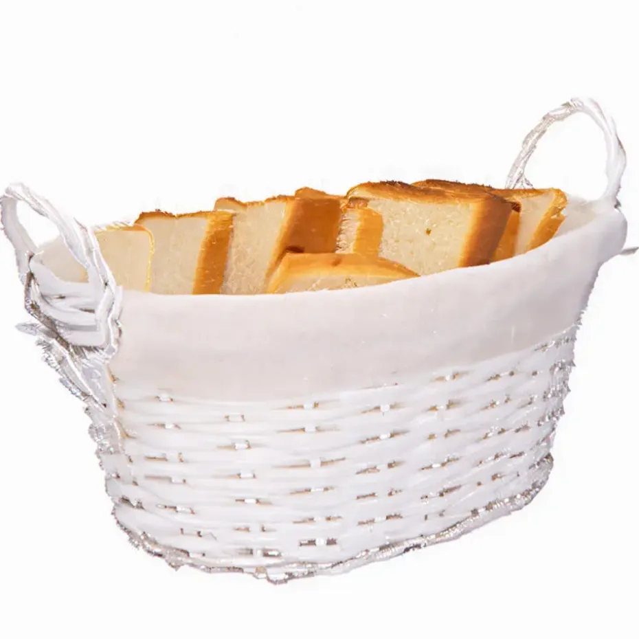 CM Rieten opbergmand - gevlochten rotan - wit - 35 x 25 x 24 cm