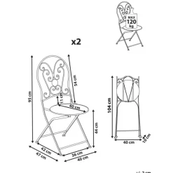 COGGIA - Set van 2 tuinstoelen - Lichtbeige - IJzer