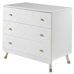 Commode Billy 100x57x89cm 3 lades - wit/goud