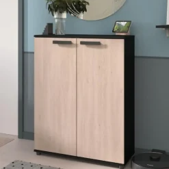 Commode Celestia met 2 deuren - eikdecor/zwart