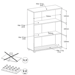 Commode Celestia met 2 deuren - eikdecor/zwart