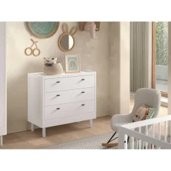 Commode Forrest - 3 lades - massief beukenhout - wit