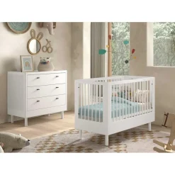 Commode Forrest - 3 lades - massief beukenhout - wit