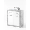 Commode Inga 82 cm met 2 deuren & 2 lades - beton/wit