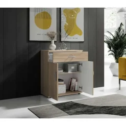 Commode Viviane 60cm met 2 deuren- 1 lade - eik