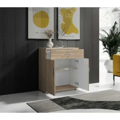 Commode Viviane 60cm met 2 deuren- 1 lade - eik