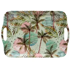 Concorde Dienblad/serveer tray Tropical Holiday - roze/groen - 42 x 29 cm