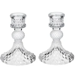 Concorde Kaarsen kandelaar - glas - luxe - 8 x 10 cm