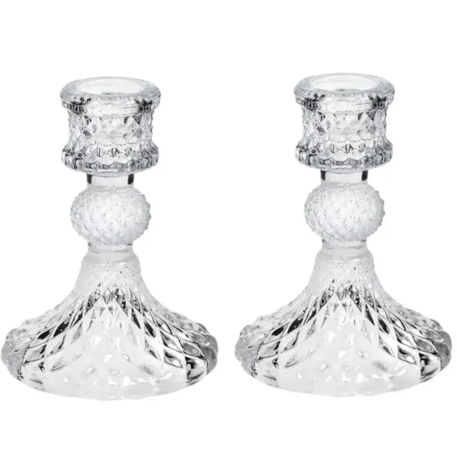 Concorde Kaarsen kandelaar - glas - luxe - 8 x 10 cm