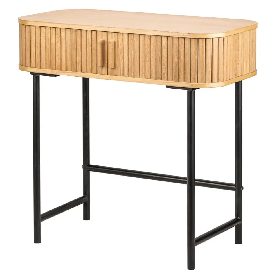 Console met 2 deuren van essen en metaal