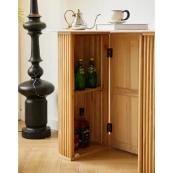 Console van hout met marmerlook blad