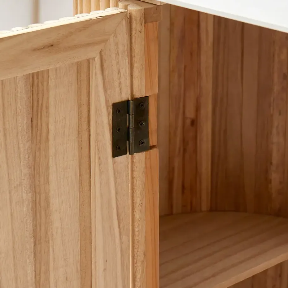 Console van hout met marmerlook blad