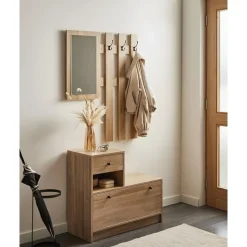 COOMA - Halmeubelset - Lichtbruin - Hout