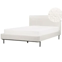 CORIO - Tweepersoonsbed - Wit - 140 x 200 cm - Bouclé